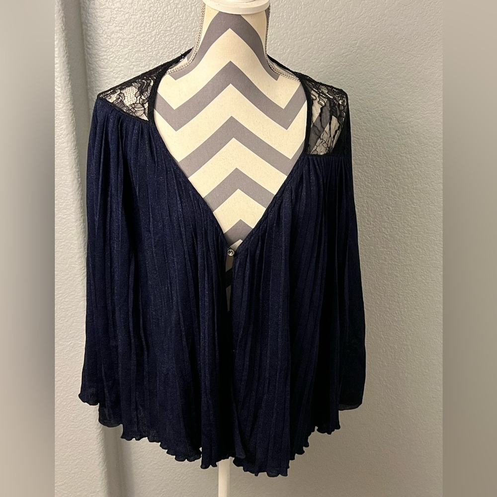 Anthropologie Navy Cardigan Medium Leifsdottir
